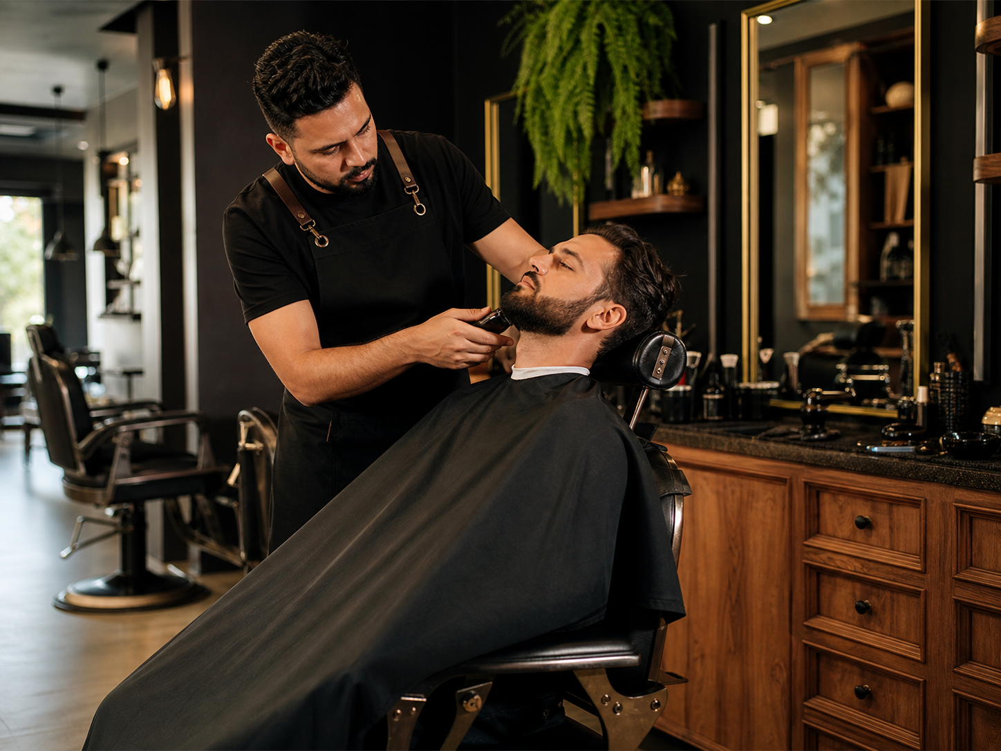 Barbearia moderna com atendimento profissional